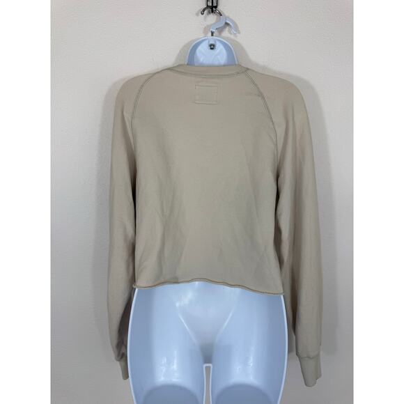Abercrombie & Fitch Soft A&F Collection Cream Cropped Sweatshirt Small - Picture 5 of 5